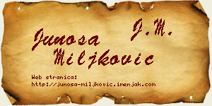 Junoša Miljković vizit kartica